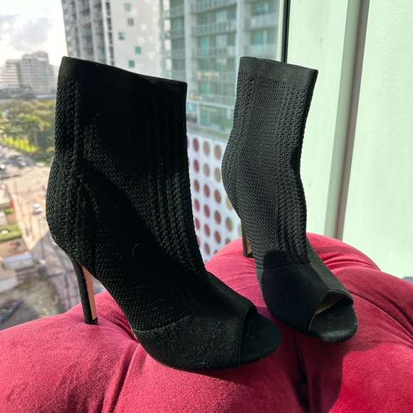 CATHERINE MALANDRINO ankle opentoe booties black size 6 (36) - Picture 2 of 8